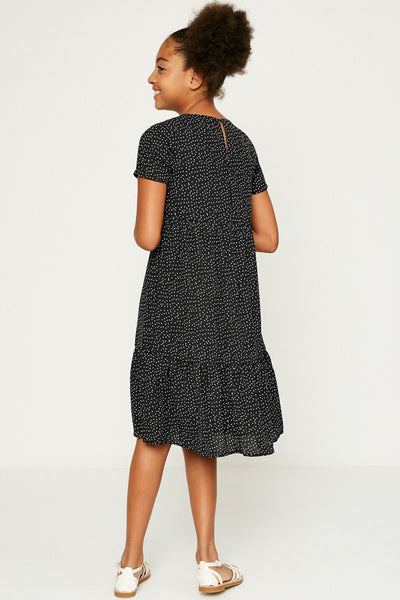 Polka-Dot Ruffle Midi Dress