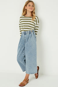 Denim Daisy Cropped Pants