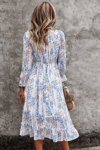 Floral Ruffle Midi Dress