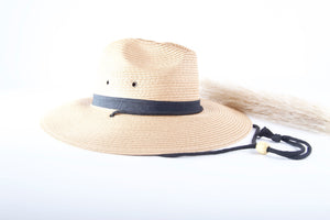 Straw Fedora Drawstring Hat