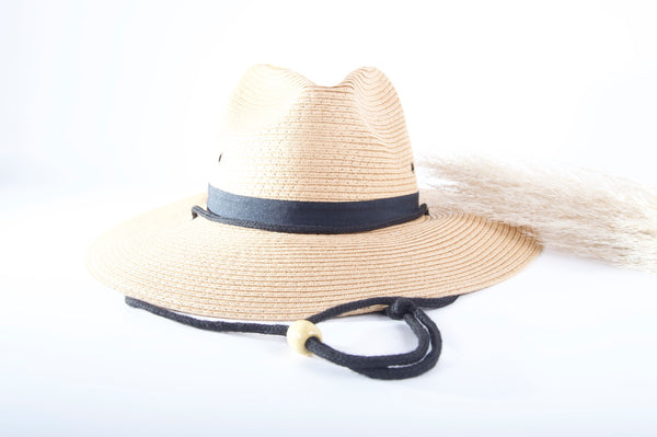 Straw Fedora Drawstring Hat