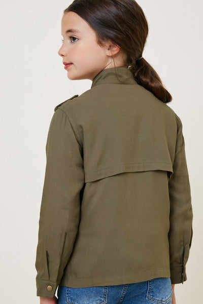 Olive Button-Down Cargo Jacket