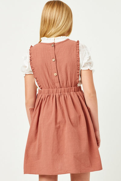 Buttoned Back Ruffled Dress