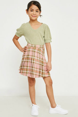 Pleated Plaid Tennis Skirt