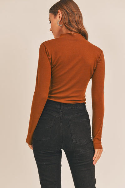 Mock Neck Square Front Top